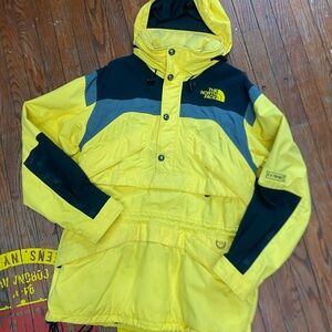 The North Face Yellow and Black Performance Jacket with Hood